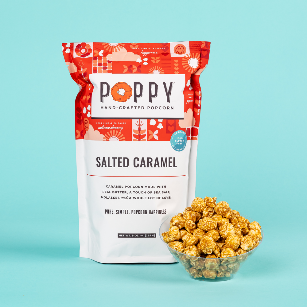 Salted Caramel Poppy Popcorn