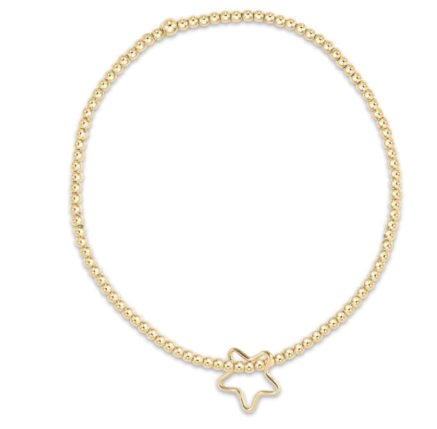 egirl Classic Gold 2mm Bead Bracelet - Star Gold Charm