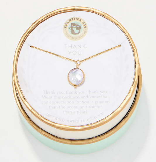 SLV Necklace 18" - Thank You/Coin Pearl