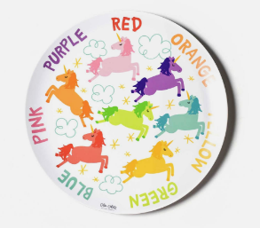 10" Melamine Plate - Unicorn Colors