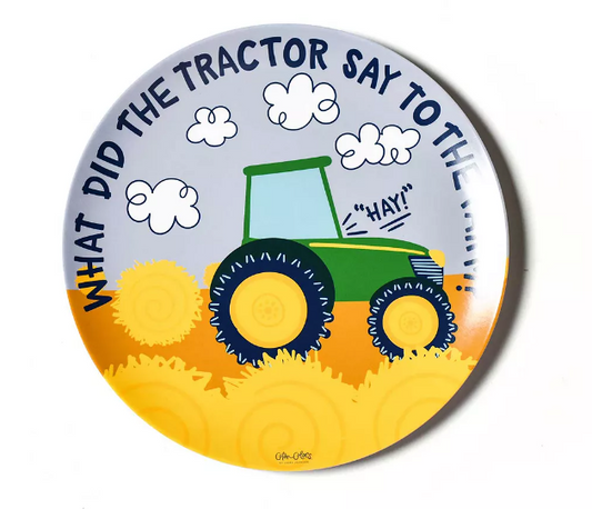 10" Melamine Plate - On the Farm Tractor