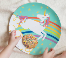 10” Melamine Plate - Unicorn Rainbow