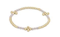 Signature Cross Gold Bliss Pattern 2.5mm Bead Bracelet - Pearl