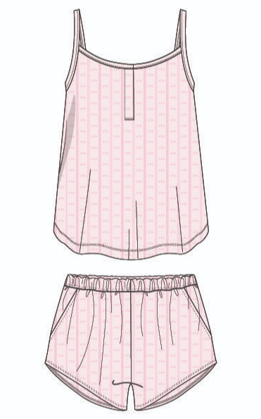 Women's Love Lines Pink PJ Set