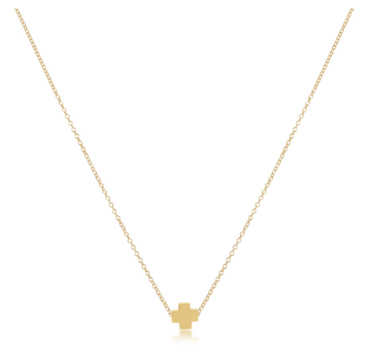 16" Necklace Gold - Signature Cross Gold