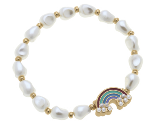 Madeleine Pearl & Rainbow Children's Bracelet in Multi