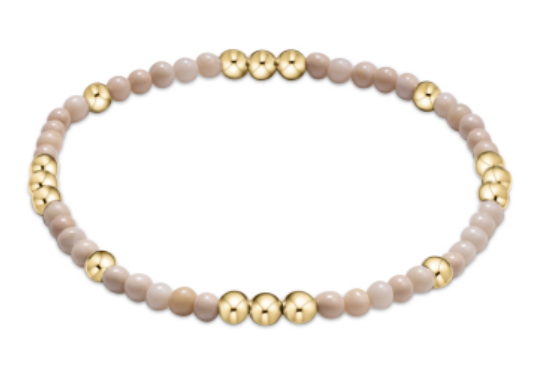 Worthy Pattern 3mm Bead Bracelet - Riverstone