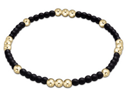 Worthy Pattern 3mm Bead Bracelet - Matte Onyx