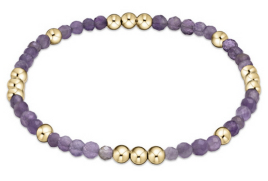 Worthy Pattern 3mm Bead Bracelet - Amethyst