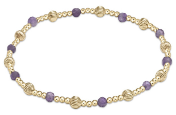 Dignity Sincerity Pattern 4mm Bead Bracelet - Amethyst