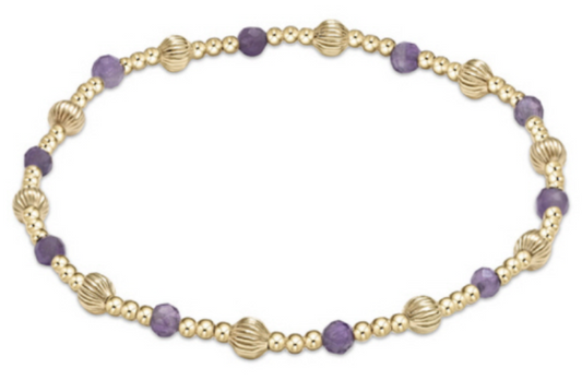 Dignity Sincerity Pattern 4mm Bead Bracelet - Amethyst