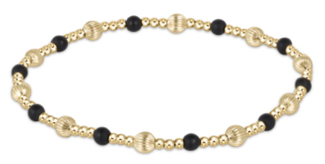 Dignity Sincerity Pattern 4mm Bead Bracelet - Matte Onyx