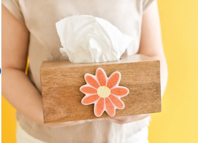 HE Wood Tissue Box | Mini Rectangle