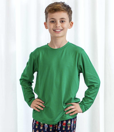 Crew Neck Long Sleeve T-Shirt | Jolly Green | Youth