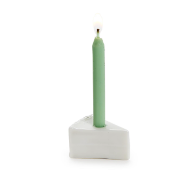 May All Your Wishes Come True | Slice of Cake with Candle in Gift Box