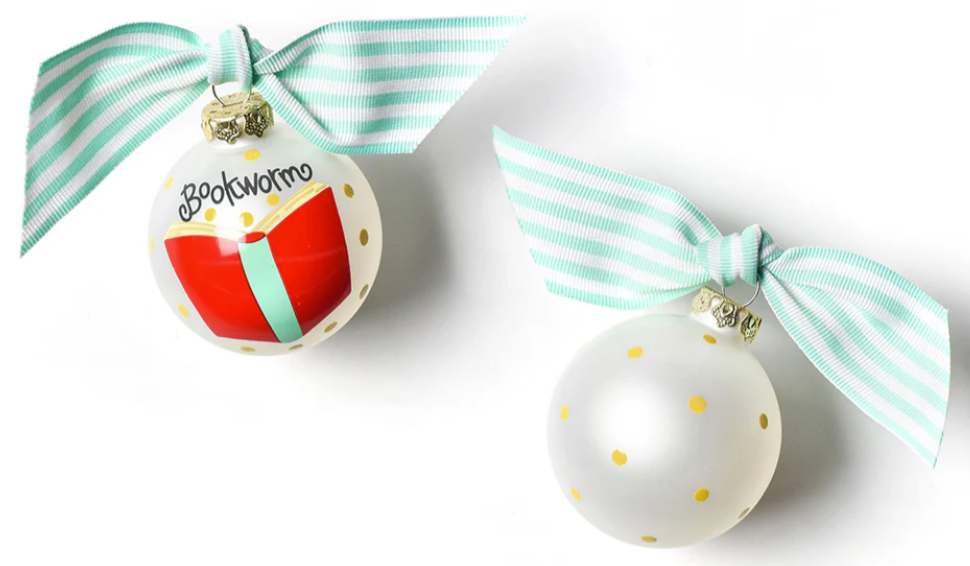 Glass Ornament | Bookworm