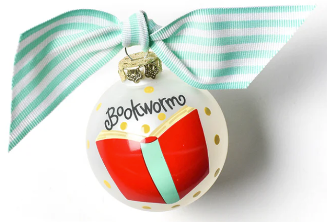 Glass Ornament | Bookworm