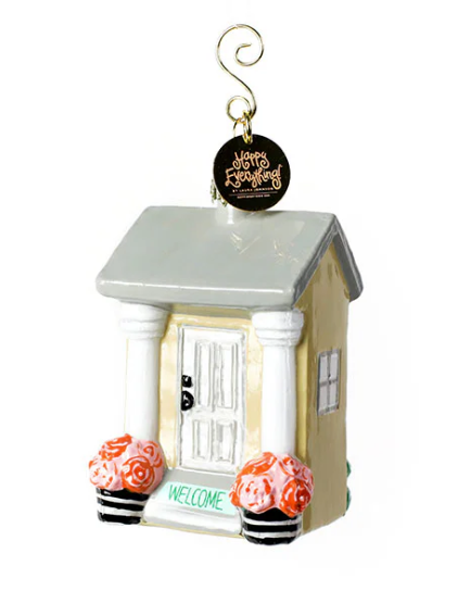 Shaped Glass Ornament | House Welcome