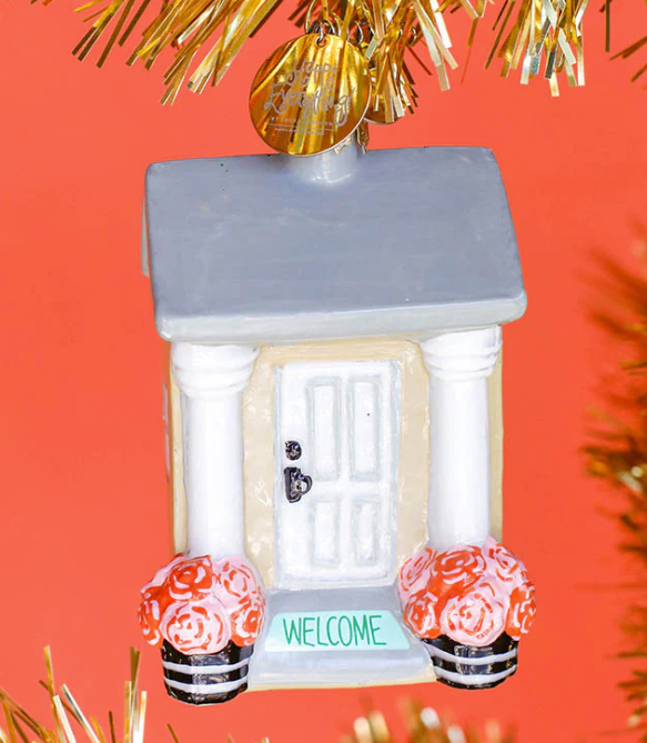Shaped Glass Ornament | House Welcome