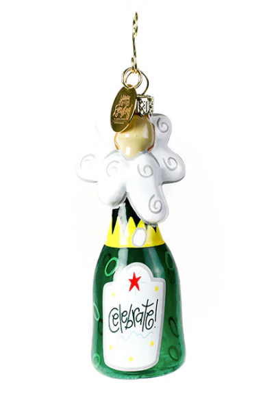 Shaped Glass Ornament | Champagne