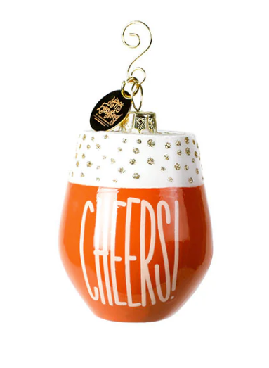 Shaped Glass Ornament | Wine Cheers