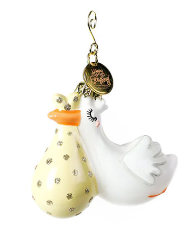 Shaped Glass Ornament | Flying Stork