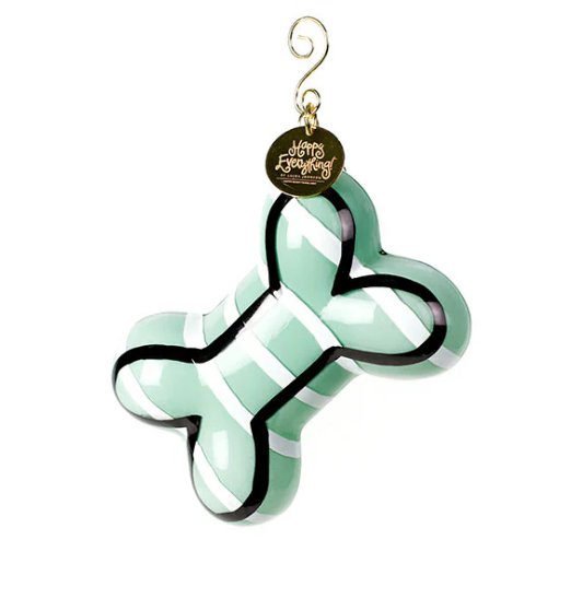 Shaped Glass Ornament | Striped Bone