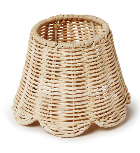 Rattan Lamp Shade with Scalloped Edge