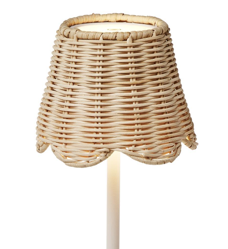 Rattan Lamp Shade with Scalloped Edge