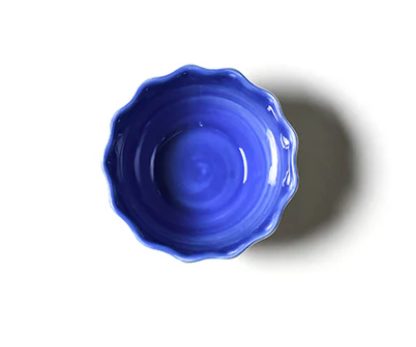 Iris Blue Pip Ruffle Appetizer Bowl