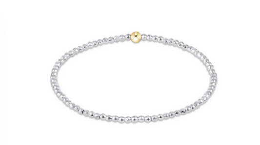 egirl | Bright Silver Faceted Hematite 2mm Bead Bracelet