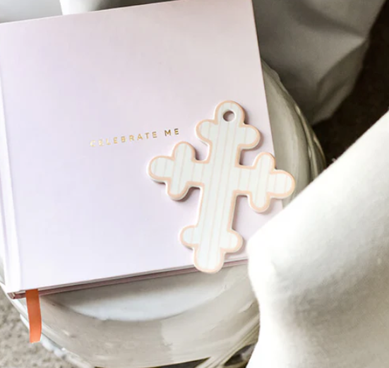 Pinstripe 6" Cross - Pink