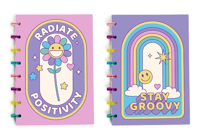 Groovy Rainbow Spiral Notebook | Assorted Styles
