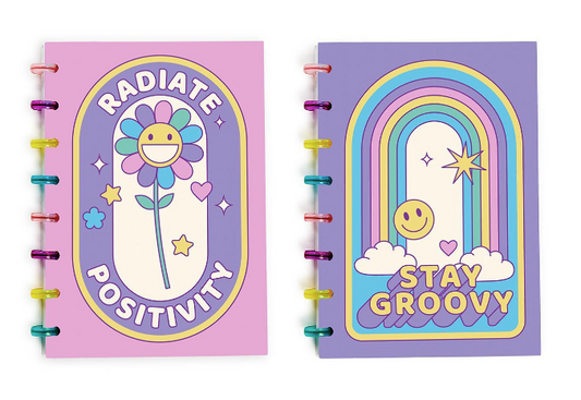 Groovy Rainbow Spiral Notebook | Assorted Styles