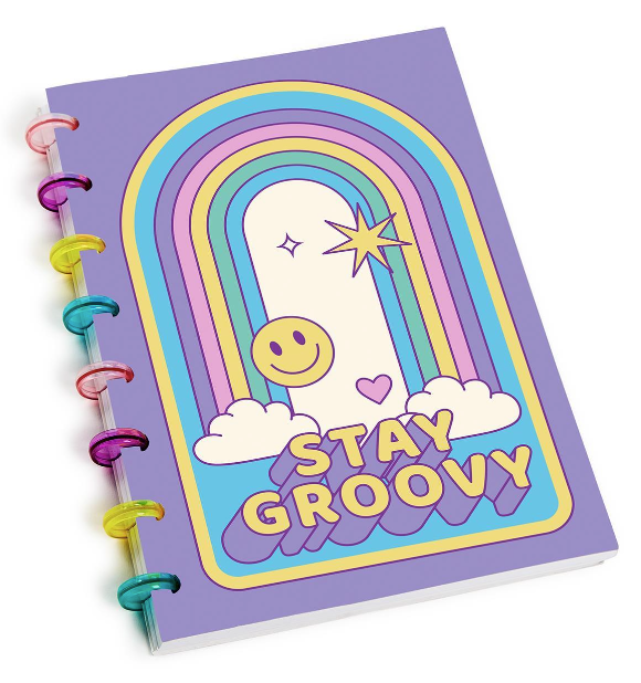 Groovy Rainbow Spiral Notebook | Assorted Styles