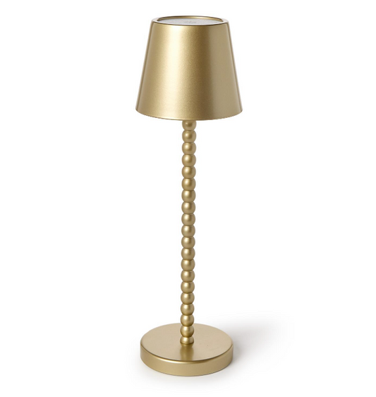 LED Cordless Table Lamp | Gold Beaded
