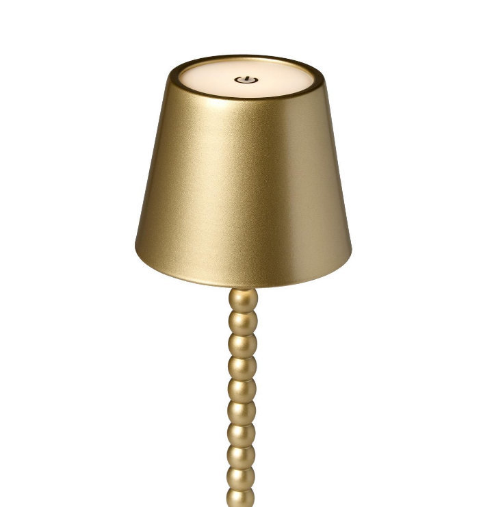 LED Cordless Table Lamp | Gold Beaded