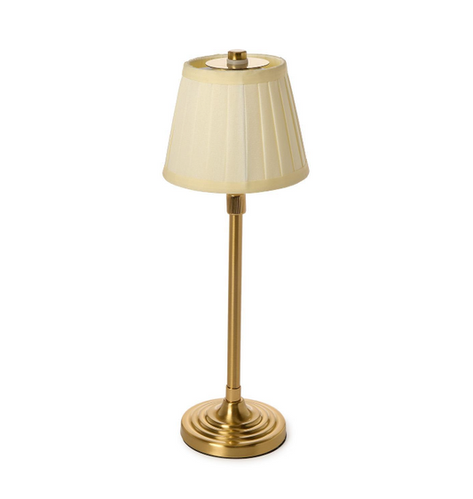 LED Adjustable Cordless Table Lamp | Pleated Fabric Lamp Shade