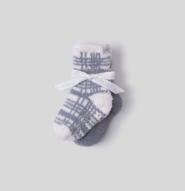 CozyChic® Toddler Plaid Sock Set | Moonbeam/Cream