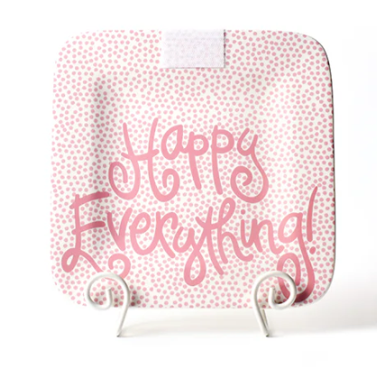 HE Mini Happy Everything! Square Platter | Pink Small Dot