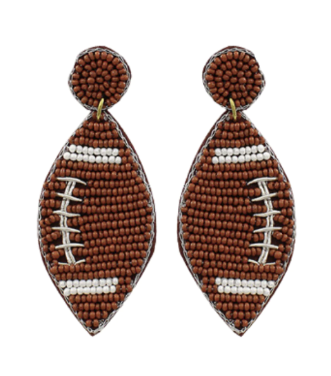 Football Beaded Earrings