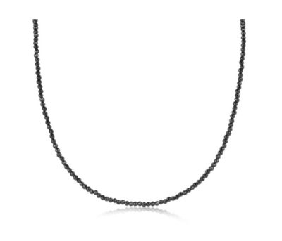 15" Choker Faceted Hematite | 2mm Bead