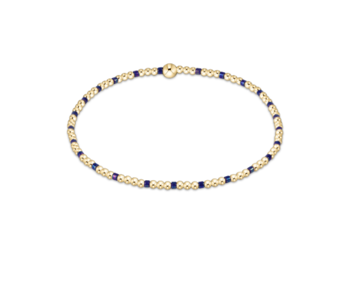 egirl | Hope Sincerity Pattern 2mm Bead Bracelet | Blue Metallic
