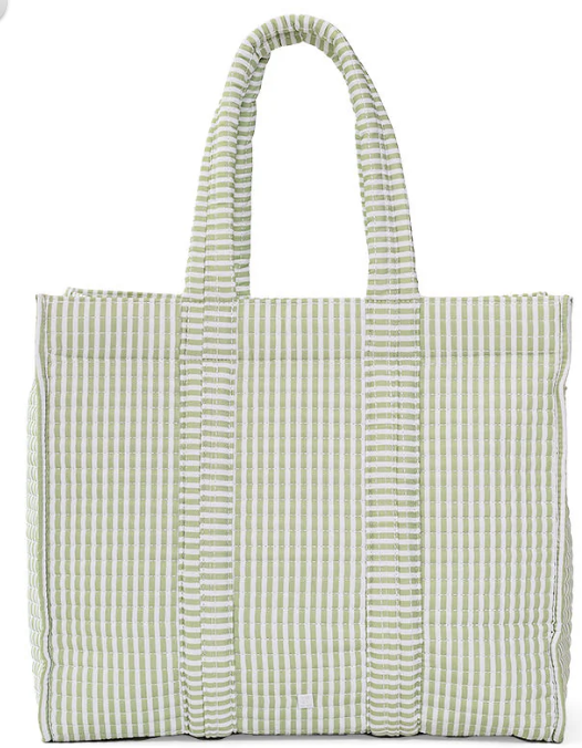Quilted Go Go Tote | Pimlico Stripe Sage