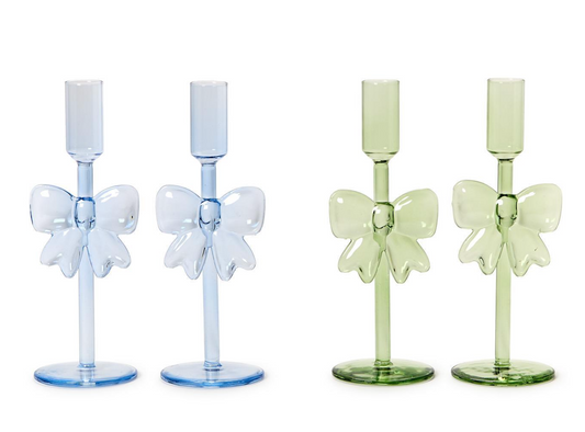 Bow Taper Candle Holder | Assorted Colors