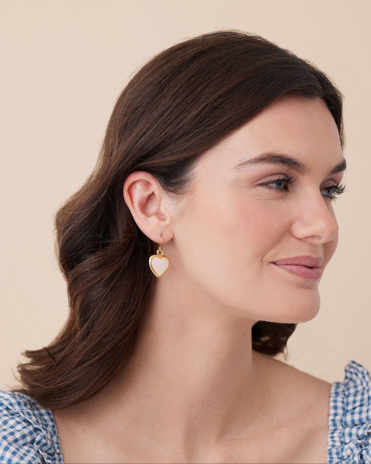 Small Mother of Pearl Heart Earrings
