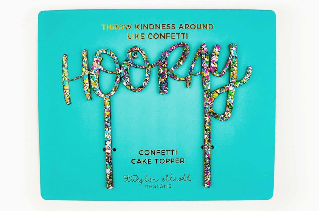 Hooray Colorful Cake Topper