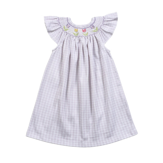 Hand Smocked Pima Bishop Dress | Tulips