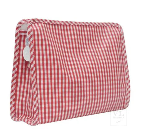 Medium Roadie Zip Pouch | Gingham Red