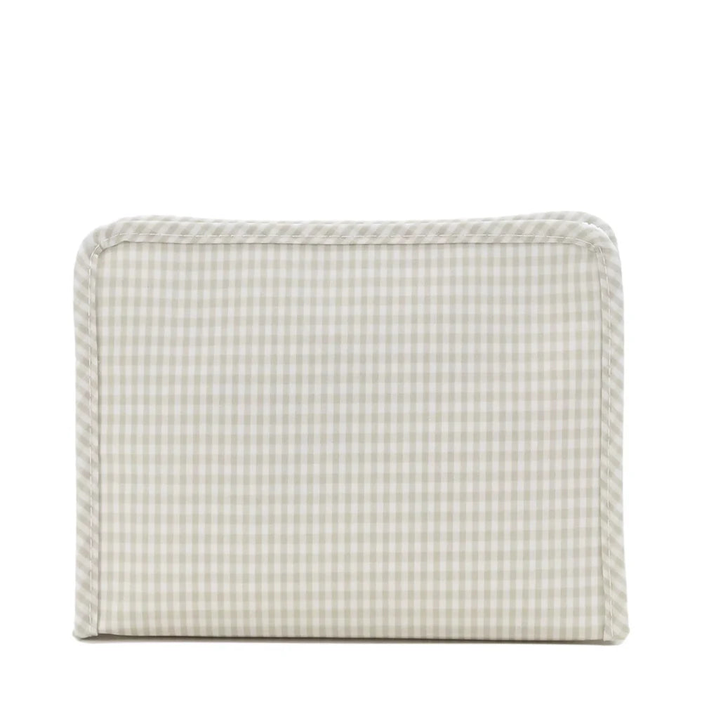 Medium Roadie Zip Pouch | Gingham Pearl Grey